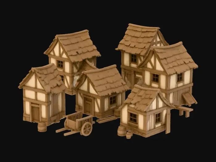 3D model for Medieval Village Scene