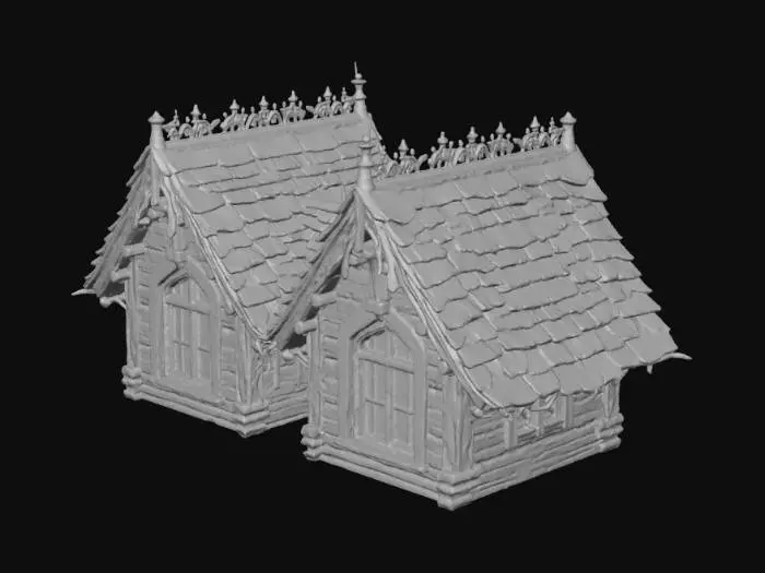 3D model for Twin Cottages
