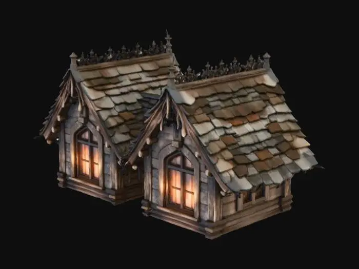 3D model for Twin Cottages