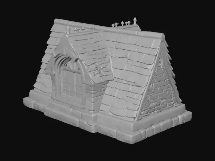 3D model for Stone Cottage with Warm Light