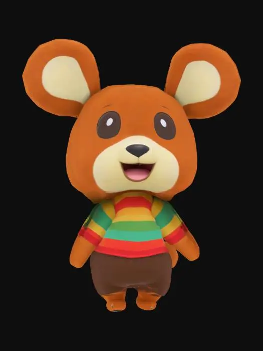 3D model for Animal Crossing inspired rigable character model, T pose
