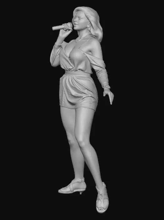 3D model for Hatodik elem filmből az énekesnő.  Kék színben