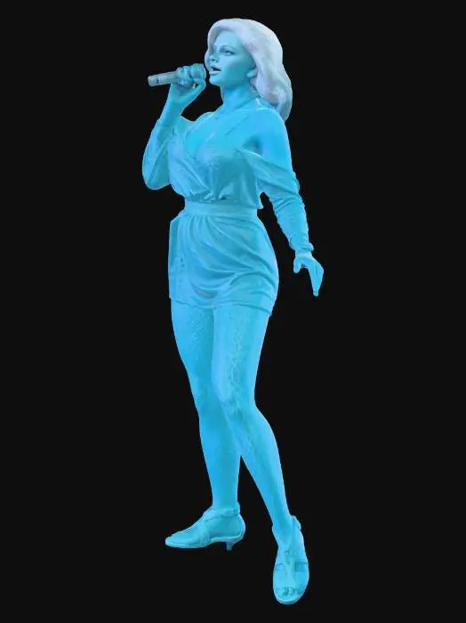 3D model for Hatodik elem filmből az énekesnő.  Kék színben