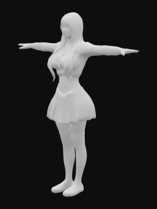 3D model for Anime Cosplay on Grass