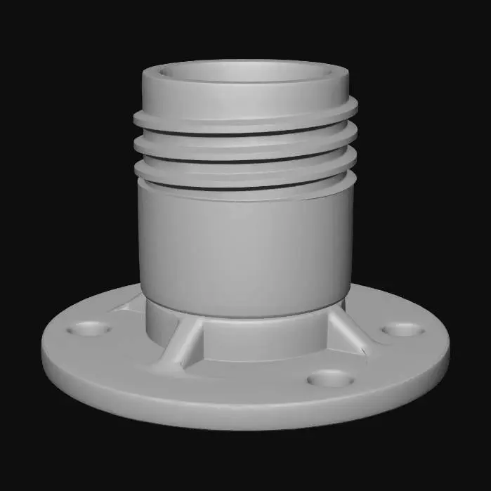 3D model for White plastic pipe flange fitting