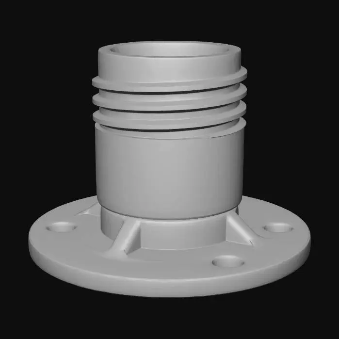 3D model for White plastic pipe flange fitting