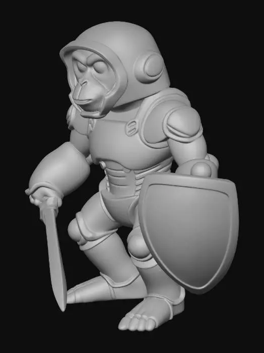 3D model for Cyber-Knight Monnkey