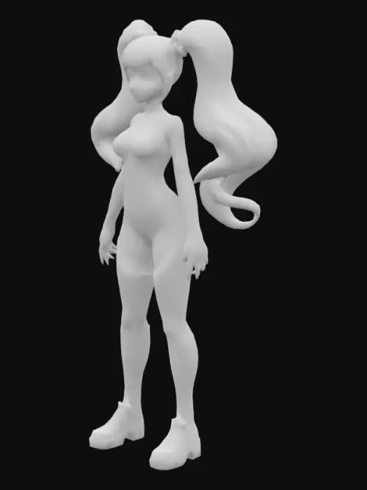3D model for hot anime girl