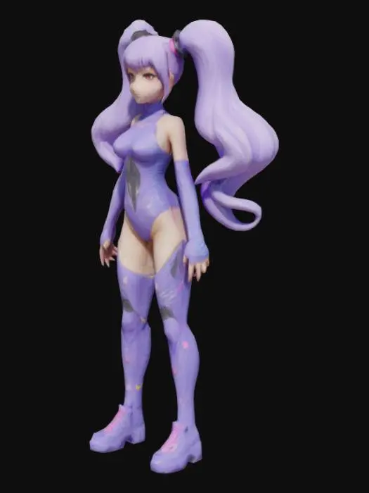 3D model for hot anime girl