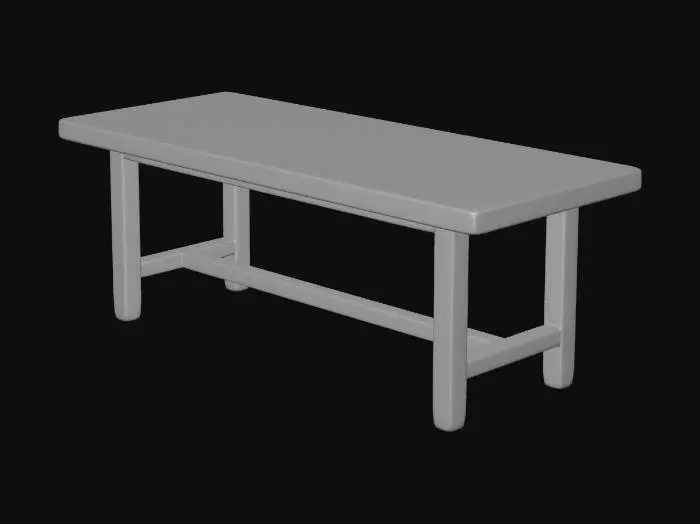 3D model for Rustic Farmhouse Table
