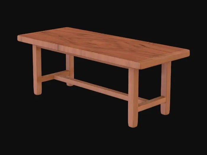 3D model for Rustic Farmhouse Table