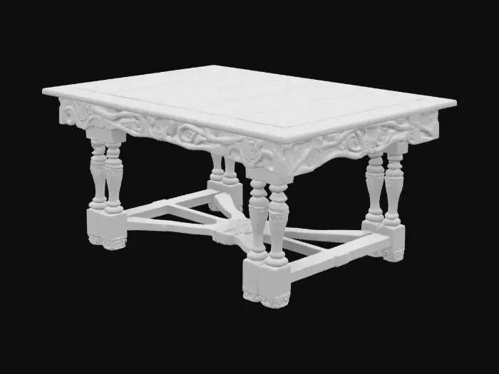 3D model for table woden table for podcast long