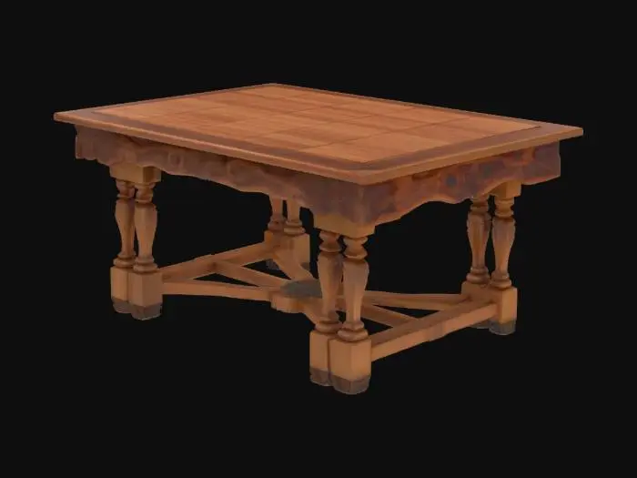 3D model for table woden table for podcast long