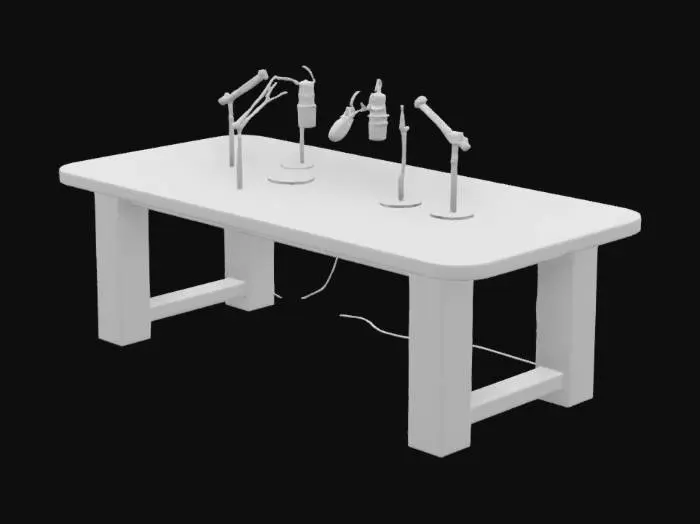 3D model for table woden table for podcast long