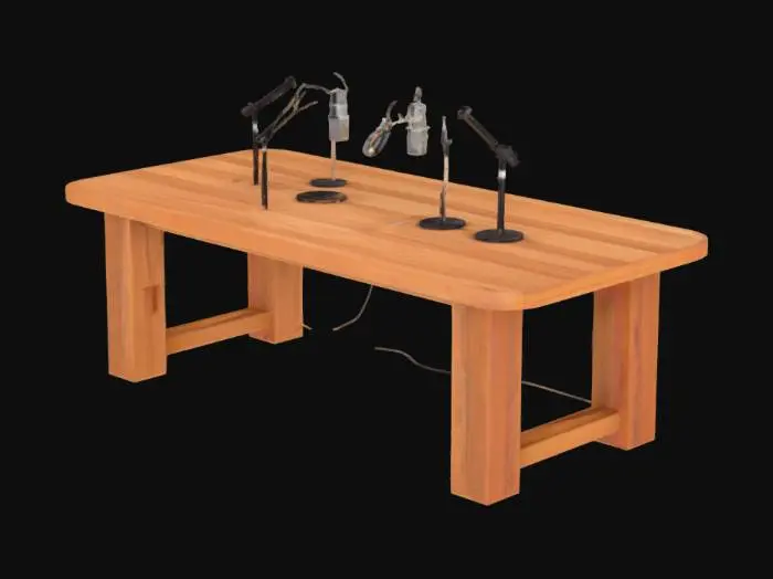 3D model for table woden table for podcast long