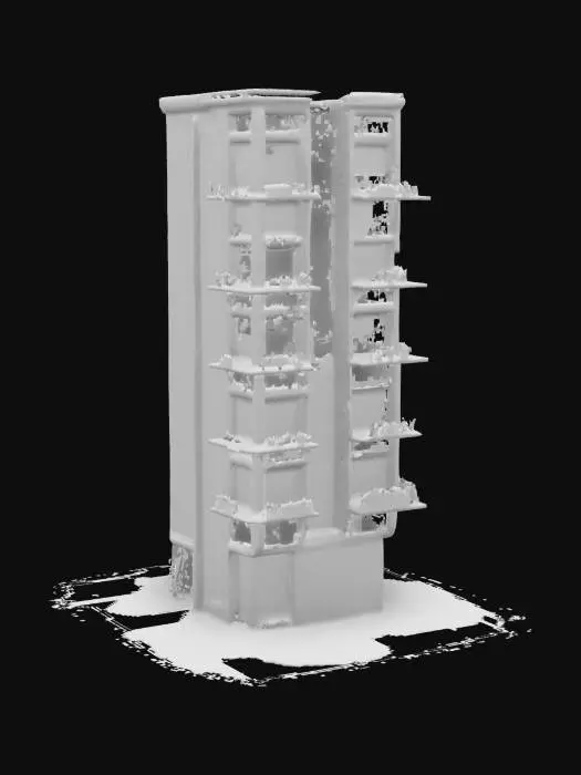 3D model for cybor punk building