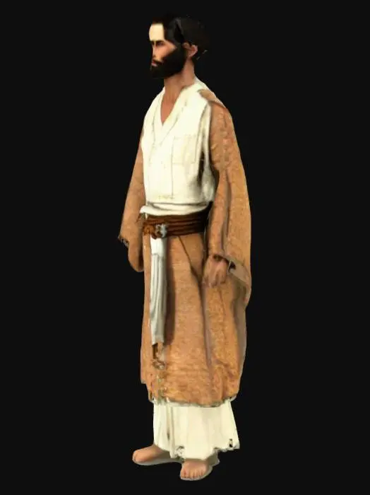 3D model for man for game asset wearing old catholic type of old clothe. 