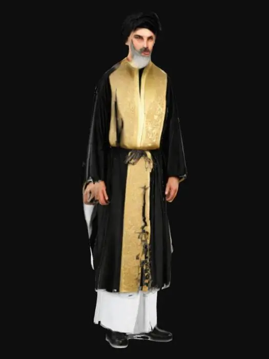 3D model for man for game asset wearing old catholic type of old clothe. 