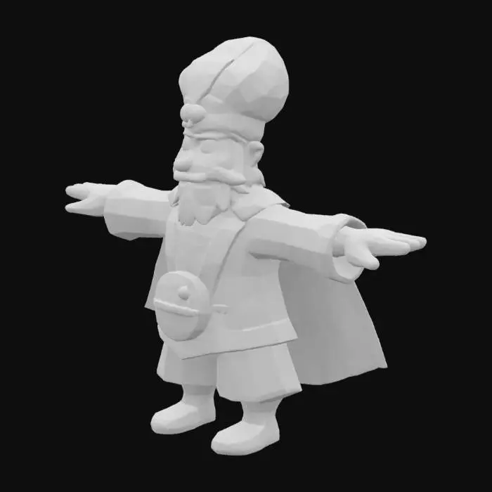 3D model for bard , Clash of Clans, Battle Pose, Highly Detailed, T-Pose, no weapon