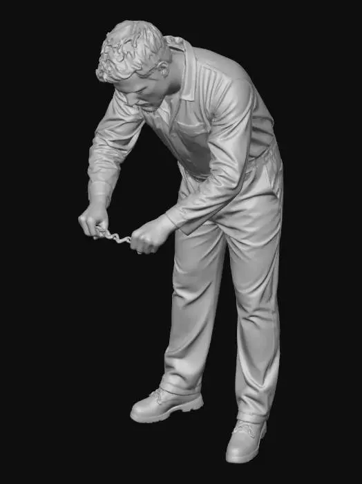 3D model for Blue Overalls Mechanic at Work