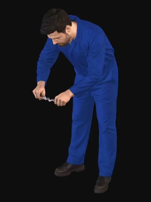 3D model for Blue Overalls Mechanic at Work