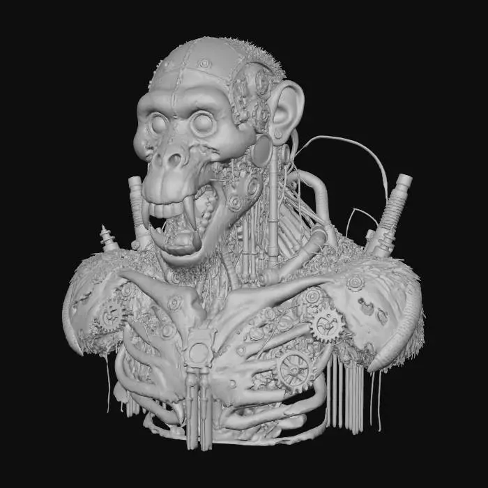 3D model for Steampunk Zombie Baboon, #Halloween2025#