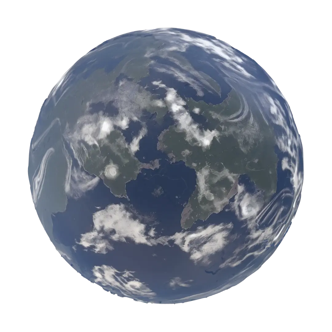 Kerbin - Stormy 3D model, vytvořený pomocí AI