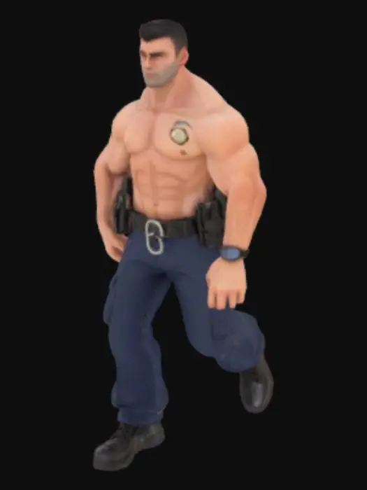 3D model for un policier sans T-shirt