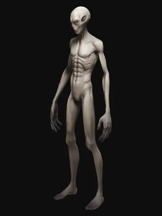 3D model for tall skinny faceless monster, Full Body, A-pose, Symmetrical Body