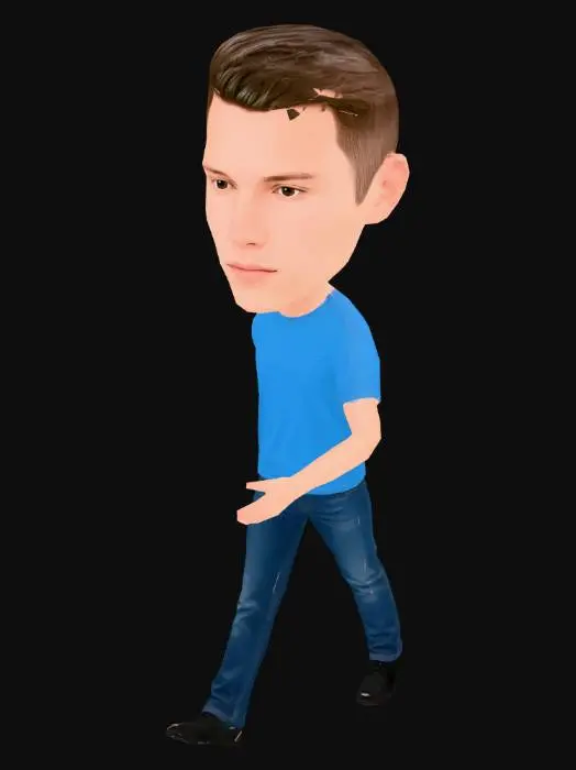 3D model for Blue Shirt Avatar