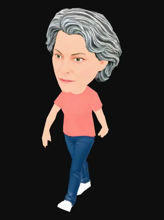 3D model for Grey-Haired Avatar in Coral Shirt