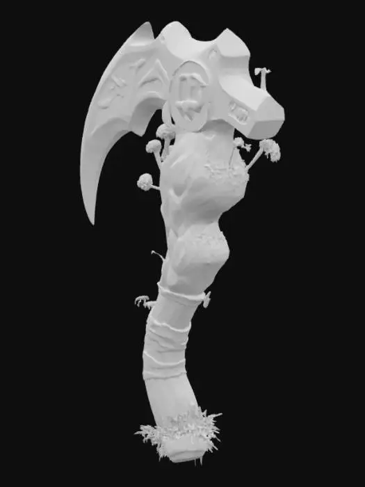 3D model for Game Scythe Weapon