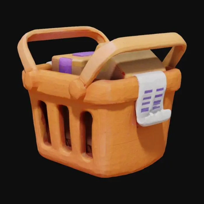 3D model for Shopping Basket Icon