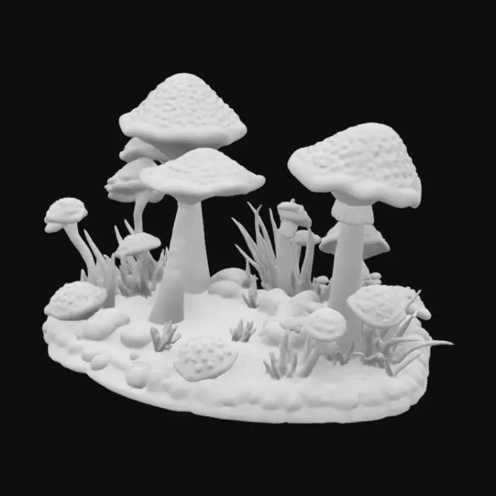 3D model for Fairy Forest,Real life world of Alien Plants DIORAMA ,unique style blends intricate Aliens tones with silver Blue accents, OUR vivid emotional expression and modernism, creates a striking visual experience 