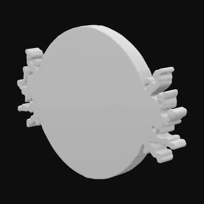 3D model for In the center is the government symbol of Ocean City, a blend of medieval-era cameo aesthetics and psychedelic surrealism, inlaid with luminous pearls and flanked by symmetrical coral.
