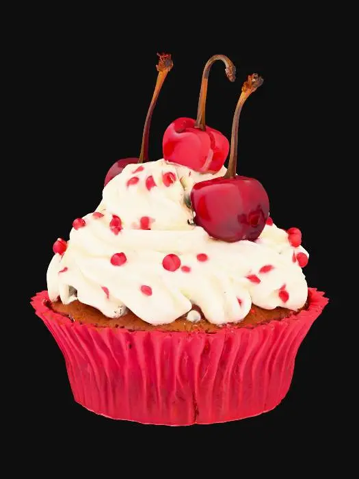 3D model for Cherry Delight Cupcake