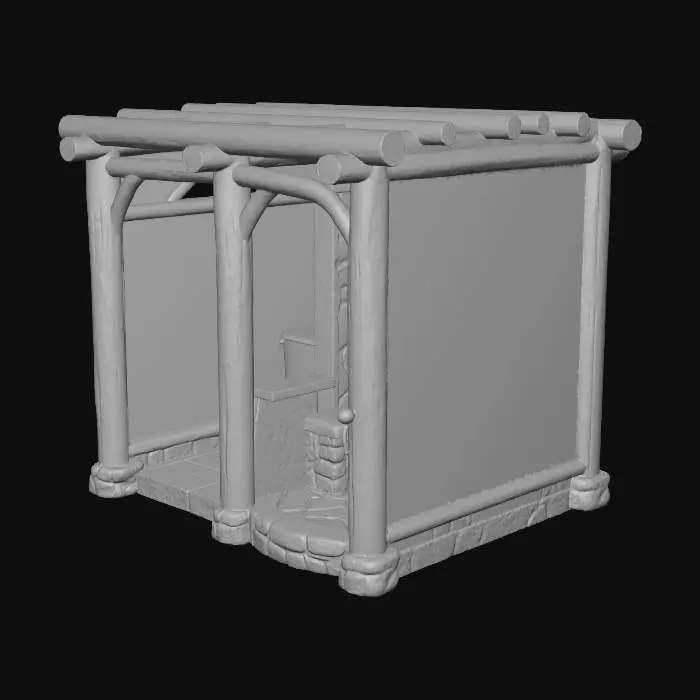 3D model for Rustic Outdoor Bathroom Design