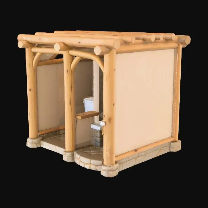 3D model for Rustic Outdoor Bathroom Design