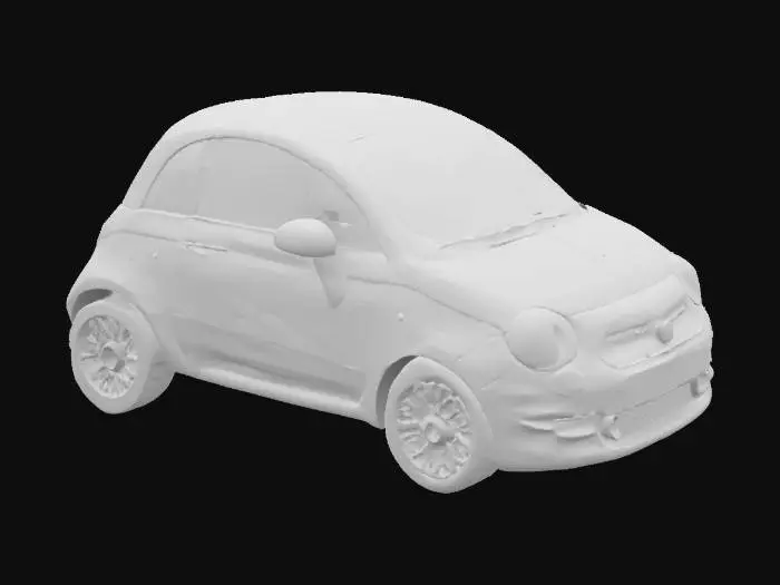 3D model for white fiat 500