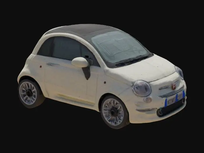 3D model for white fiat 500