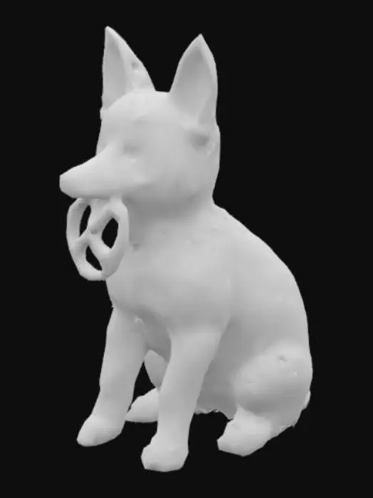 3D model for Cute German Shepherd with a pretzel in his mouth 