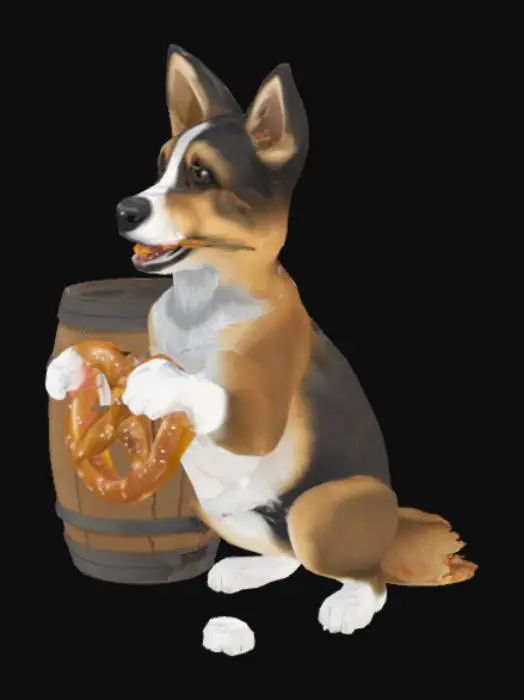 3D model for [Germany]
Schäferhund mit Brezel im Maul, neben einem Fass Bier, #AroundTheWorld#