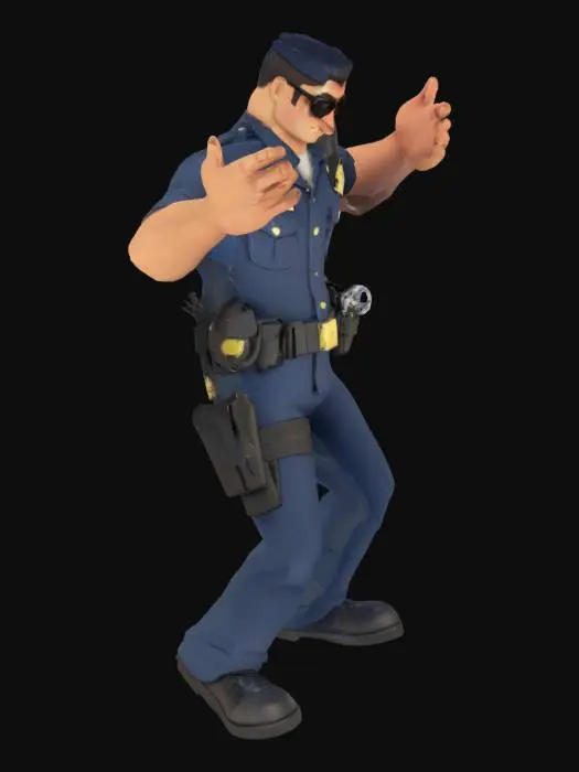 3D model for GTA style police officer in T pose