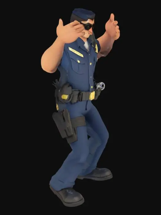 3D model for GTA style police officer in T pose