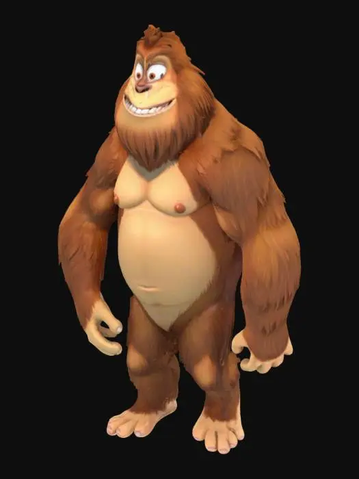3D model for Don Bluth style bigfoot
 in T pose