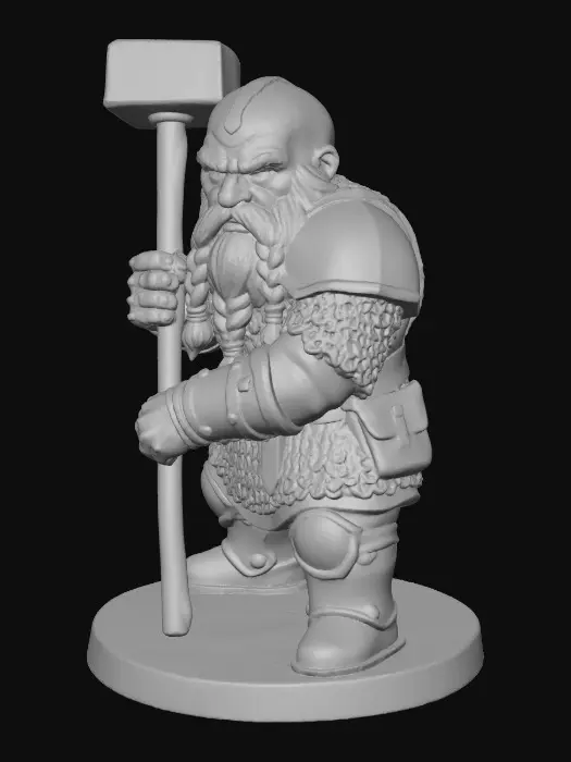 3D model for dwarf with hammer