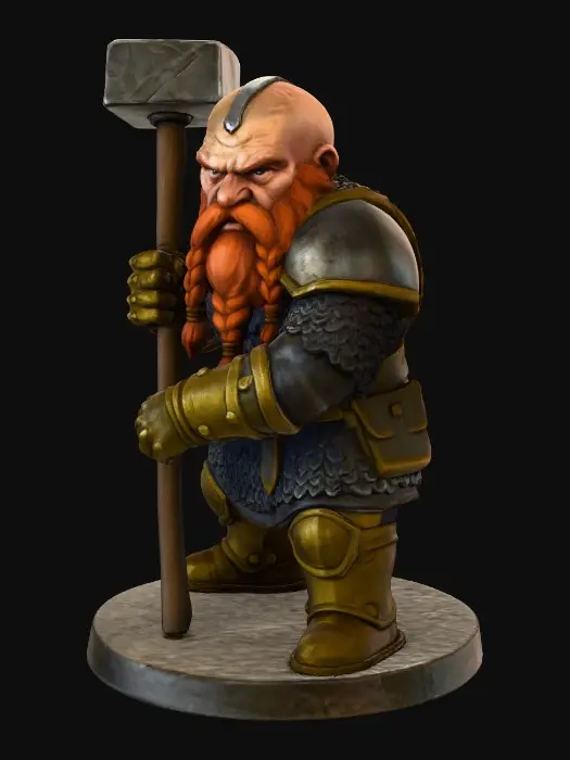 3D model for dwarf with hammer