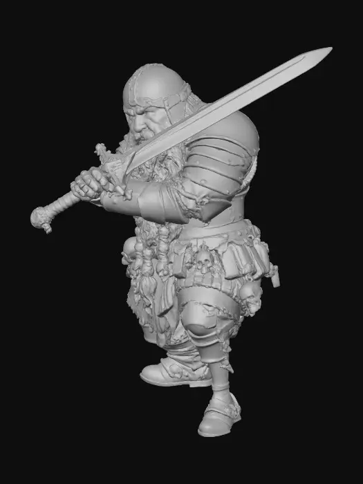 3D model for evil warrior dwarf
