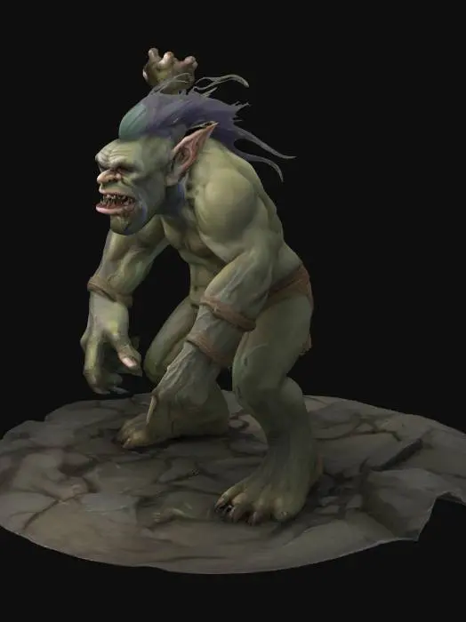 3D model for Quero que crie um troll um mostro mitológico semi realista 
