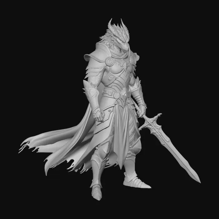 3D model for Dragonborn fighter